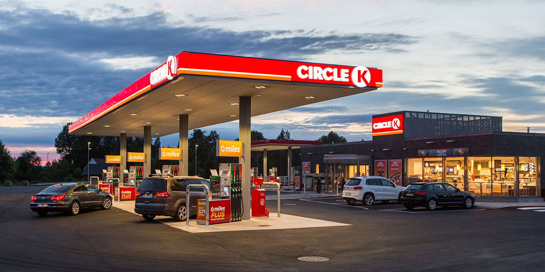Circle K bensinstasjon med drivstoffrabatt